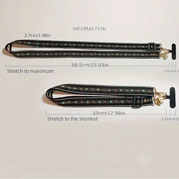 Embroidered Cell Phone Crossbody Lanyard - Picture 4 of 5